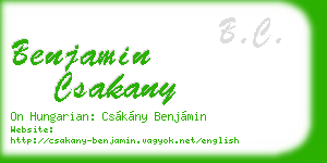 benjamin csakany business card